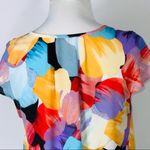 Milano Colorful Watercolor Short Sleeve Casual Vibrant Lightweight Top S Yellow Photo 5