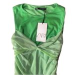 ZARA Green Mini Tulle Dress (Size Medium) Photo 2