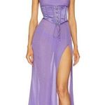 Retrofête Retrofete Larissa Dress in Dusty Lilac Purple Large Silk NWT Corset Semi Sheer Photo 0