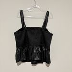 Torrid  Peplum‎ Faux Leather Smocked Top Black size 3X Photo 2