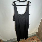 PRETTYLITTLETHING PLUS Black Ruffle Tank Dress Size US 18 Slit Photo 4