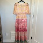 NEW House Of Harlow 1960 Ruffled Tiered Floral Metallic Maxi Dress Yellow Size XS Photo 12