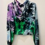 Pink Floyd  Hoodie Women Cropped Tie Dye Pullover Sweatshirt sz Large Photo 5