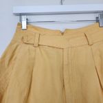 American Vintage Vintage 80s Baccini Yellow Ramie Cotton High Waist Shorts Pleated Belted Size 4 Photo 1