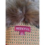 Merona Penny Lane Faux Fur Long Sleeve Button Coat tan S/P retro boho whimsi wool y2k Photo 7