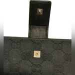 Gucci  GG Black Leather and Canvas Long Wallet Photo 5