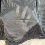 Lululemon  Athletica Sz 8 Top Lean In Long Sleeve Black Sheer Striped Mesh FLAWS Photo 3