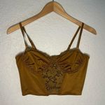 NEW Mono B Brown Lace Bustier Bra Medium Lacy Lace Sexy Date Night Peekaboo Photo 0