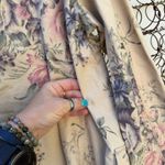 Coldwater Creek Victorian Floral Garden Party Linen Cottagecore Barn Coat LRG Photo 5