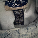 Notations VTG  Sport Sleeveless Denim Butterfly & Rose Embroidered Button Down Shirt Size 2X.  Photo 7