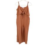 Chelsea28 Chealsea28 Summer Sleeveless Tie Front‎ Wide Leg Jumpsuit Size L Burnt Orange Photo 3