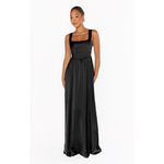 Show Me Your Mumu Nina Maxi Dress in Black Luxe Satin M NWT Photo 1