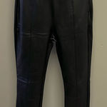Topshop Black Faux Leather Pleated Skinny Pull-Up Lined Pants- Zip Up- Size 8 Photo 0