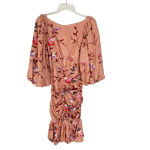 ByTimo Ruched Floral Embroidered Jacquard Dress Balloon Sleeves Coral Size XS Pink Photo 7