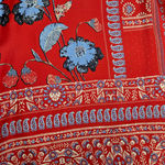 Anthropologie Vanessa Virginia Boho Bell Sleeve Mini Dress Red Blue Floral 100% Silk Size XS Photo 6