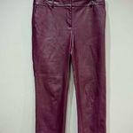 Plum Ann Taylor Factory Faux Leather Pants Size 6 EUC Purple Photo 0