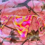 rj swim pink and yellow gradient tie side high waisted bikini bottoms Photo 3