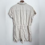 Anthropologie  Cloth & Stone Safari Linen Romper shorts utility elastic waist XL Photo 2