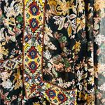 ZARA Chiffon Floral Semi Sheer Beaded Embellished Pleated Keyhole Top Medium Photo 7