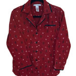 Ellen Tracy Pajama Set Womens Tree Star Red Black Christmas. Womens Size Small. Photo 0