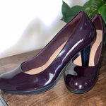 Clarks New Adriel Viola Womens Aubergine Patent Leather Heel Pumps Size 7 Photo 0