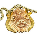 La Razza Bull Taurus The Bull Pendant Necklace 44" Gold Photo 0