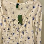Wild Fable Women's Floral Milkmaid Top Cream Blue - Small Photo 1