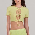 Charlie Holiday Neon zephyr Tie-Front Crop Top Charlie Sunday Nwt revolve summer boho y2k bow Photo 2