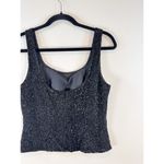 Cache VINTAGE Women Top Black Tank Allover Beaded Pure Silk Sparkle Bling Medium Photo 6
