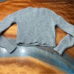 Abercrombie & Fitch Abercrombie Gray Alpaca blend long sleeve sweater fuzzy size XS light gray Photo 4