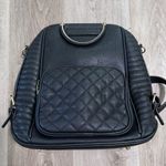 Black Bookbag Purse Quilted Large Handbag Diaper Bag Photo 1
