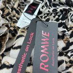 Romwe Leopard Print Faux Fur Long Sleeve Tie Front Ruffle Lightweight Cardigan Top M Photo 12