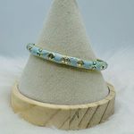 Blue Butterfly & Floral Theme Enamel Hollow Out Cloisonne Bangle Gold Photo 5