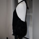 Sophia Michelle Medium Silk Halter Top Solid Black Burn Photo 6