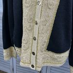 Dress Barn Vintage 80's Cardigan Sweater Black & Gold Beaded-Large Photo 3
