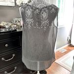 Loft Embroidered Dot Sleeveless Blouse with Zip Up Back | Size M Photo 2