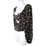 Urban Outfitters ‎ Cottagecore Floral Smocked Cutout Peplum Raw Hem Crop Top M Photo 1