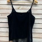Old Navy Black Velvet Y2K Cami Top NWT Romantic Core 90s Minimalist Chic Size L Photo 4