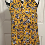 Tabitha Webb  Yellow and Blue Floral Print Sleeveless Blouse Photo 0