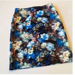 Melanie Lyne Scuba Floral Pencil Skirt Blue Size 12 Photo 2