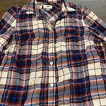 Old Navy Women’s  Blue, Red & Ivory Plaid Long Sleeve Shirt, Size XS Photo 1