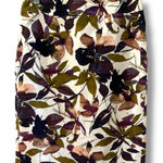 Ann Taylor Factory Pencil Skirt Floral Print Multi Color 6 Women's Plum Green Photo 0