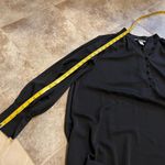 H&M Long Sleeve Pullover V Neck Mini Sheath Dress Solid Black Buttons Small Photo 3