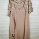 Alex Evenings  16 P Nude Beige Sequin Lace Empire Waist Gown Formal Needs Zipper Photo 1