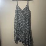 AQUA  small Black and White Floral Mini asymmetrical tiered Dress Photo 5