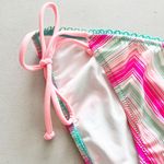 Victoria's Secret Victoria’s Secret Pink Blue Stripe Metallic Ruffle Trim Bikini Bottom Photo 1