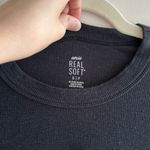 Aerie  Real Soft Black Ribbed Long Sleeve Tee, Size Small Photo 5