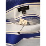 Talbots Plus Petite 1X Striped Sleeveless Knit Top w/ Button Detail Blue Photo 6