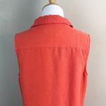 Workshop Republic Clothing Dress Medium Orange Linen Tencel Sleeveless Shift Photo 5