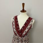 Knox Rose Dress Maxi Midi Floral Boho Peasant Prairie Faux Wrap Red Pink Wine Photo 11